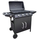 Asador de gas 4 quemadores con tapadera / llantas 32.2" decakila kmgs006b negro