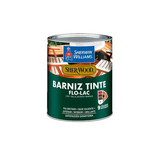 [43783] Barniz-tinte flo-lac 1/4-galon sherwin williams nogal